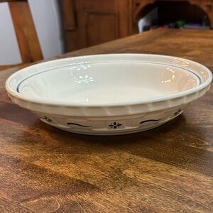 Pie Plate Longaberger Pottery Ivory Classic Blue Flower 10-Inch Bake Dish